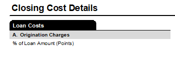 Loan Estimate Origination Charges